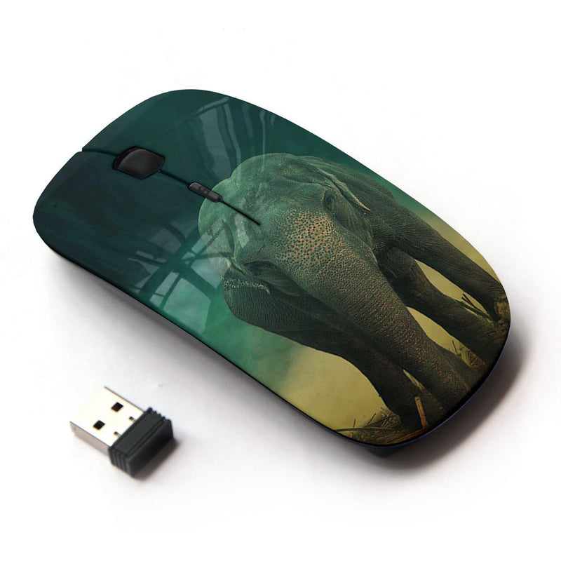 [Australia - AusPower] - KOOLmouse [ Optical 2.4G Wireless Mouse ] [ Elephant Teal Trunk Vintage Cute Retro ] 