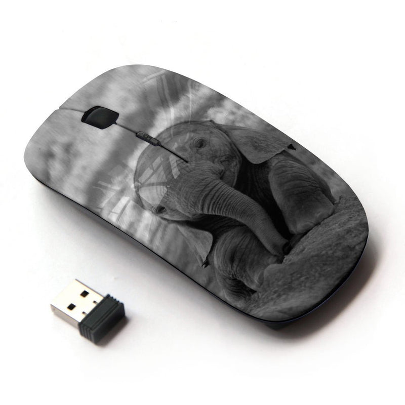 [Australia - AusPower] - Graphic4You Cute Baby Elephant Animal Design Ergonomic Wireless Mouse with Nano Receiver Design #3 