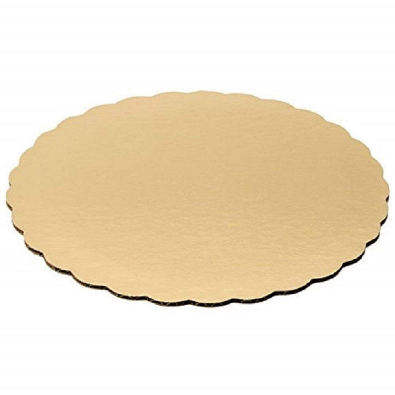[Australia - AusPower] - 8" Gold Scallop Cake Circle Round Board (10) Made in USA 