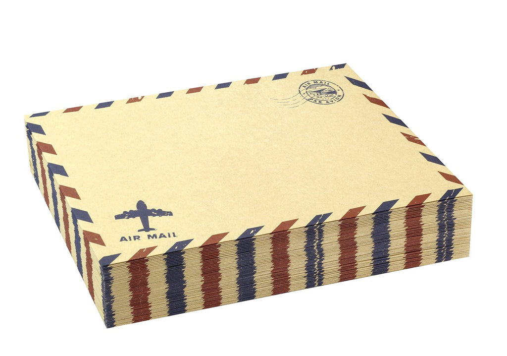 [Australia - AusPower] - BeeChamp 50pcs A7 Self-Sealing Gummed Vintage Airmail Style Invitation Envelopes, Brown Kraft 