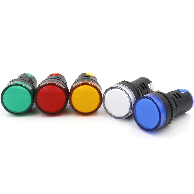 [Australia - AusPower] - Baomain AD16-22D/S31 AC 110V 20mA Energy Saving LED Indicator Light Green Yellow Red Blue White 5Pcs 