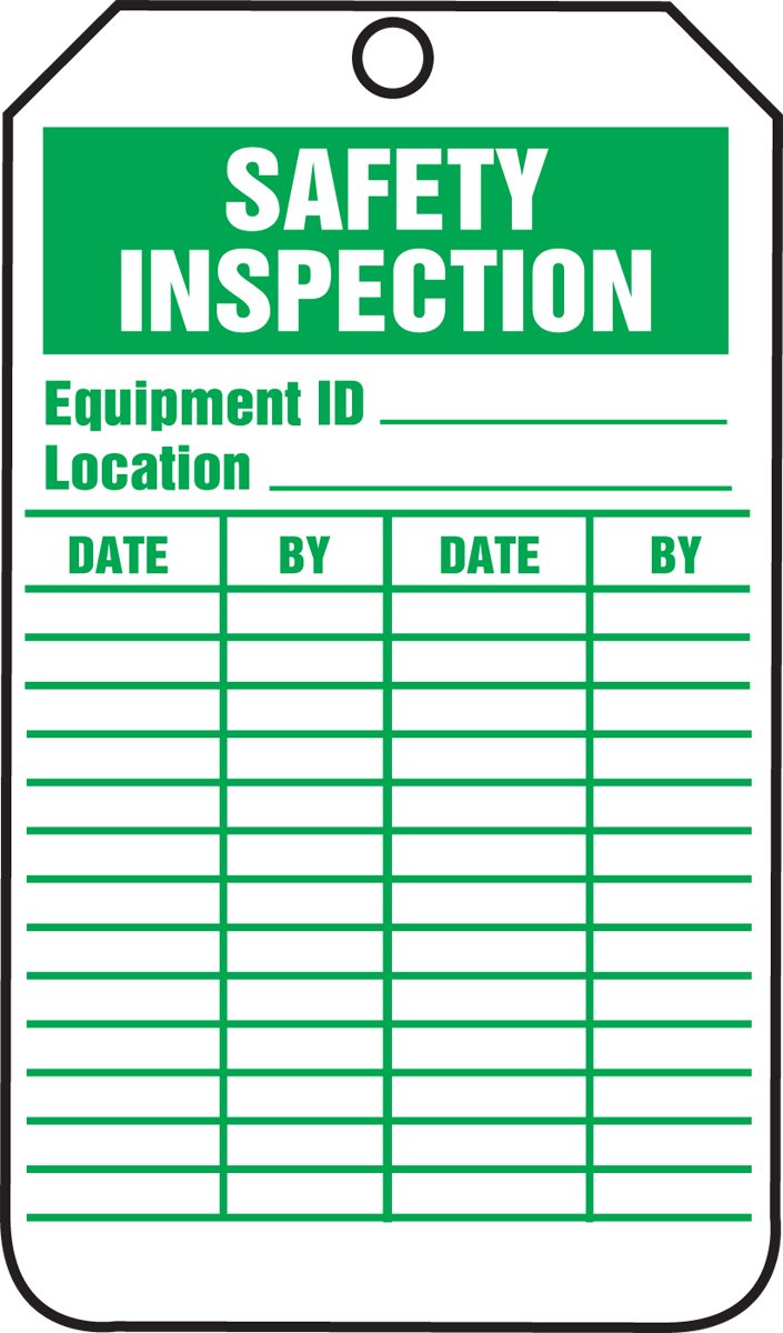 [Australia - AusPower] - Accuform TRS315CTM PF-Cardstock Inspection & Status Record Tag, Legend"Safety Inspection", 5.75" Length x 3.25" Width x 0.010" Thickness, Green on White (Pack of 5) 