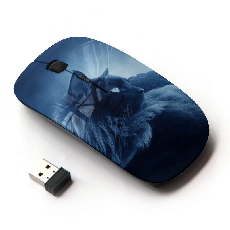 [Australia - AusPower] - KOOLmouse [ Optical 2.4G Wireless Mouse ] [ Feline Cat Siamese Blue Mist Fog ] 