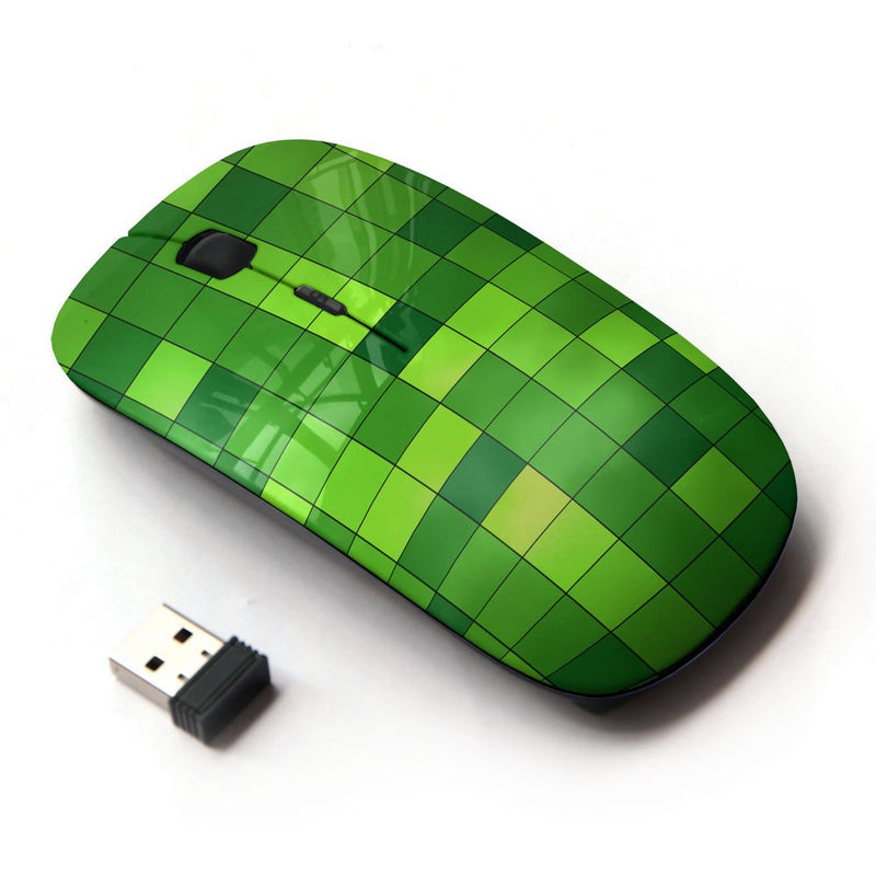 [Australia - AusPower] - KOOLmouse [ Optical 2.4G Wireless Mouse ] [ Pattern Checkered Green Bright Bling ] 
