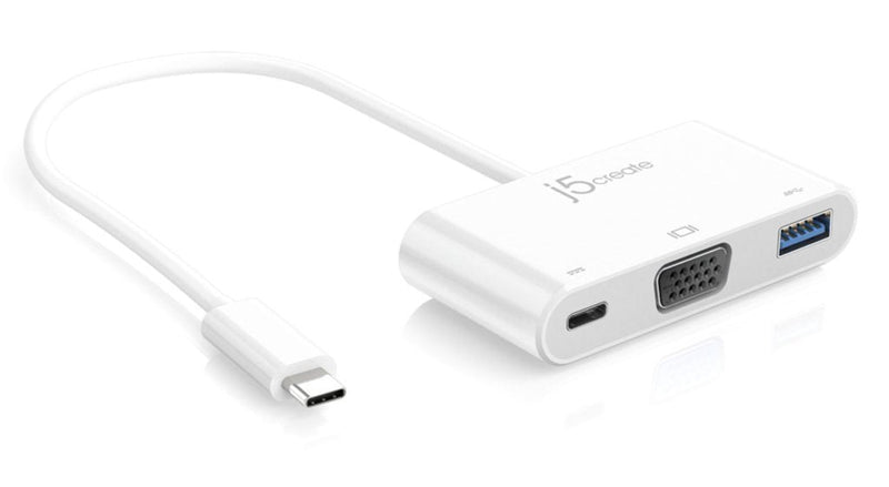 [Australia - AusPower] - j5create USB-C to VGA & USB 3.0 - Power Delivery | USB Super Speed 3.0 Port | 5 Gbps | 1920 x 1200 @ 60 Hz | 1080p Video Playback | Compatible with USB C Devices 