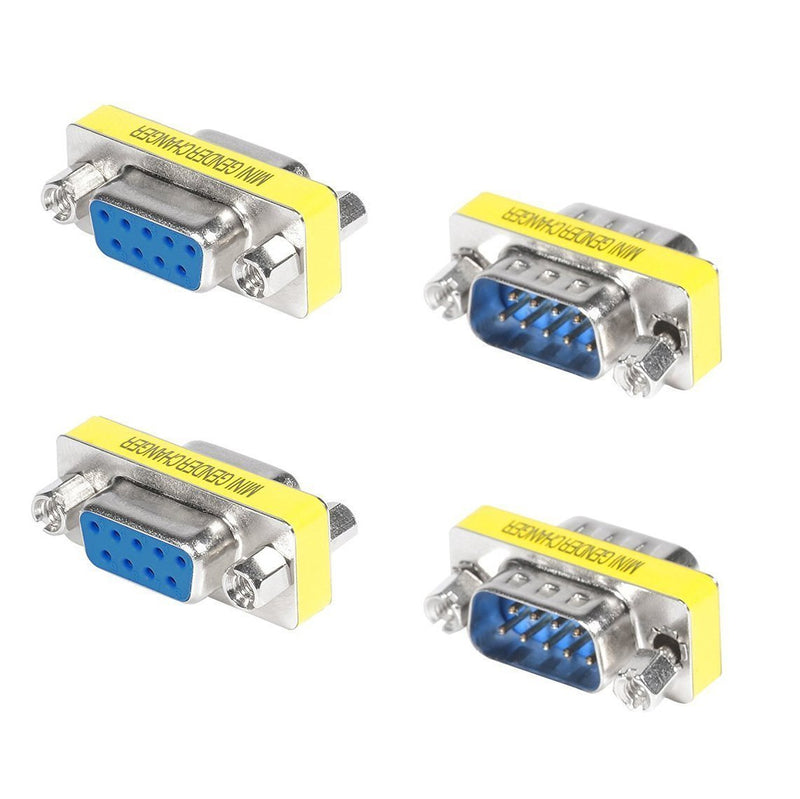 [Australia - AusPower] - Top-Longer Rs232 Serial Cable 9 Pin DB9 Female to Female / Male to Male Gender Changer Coupler Adapter Connector Pack of 4 