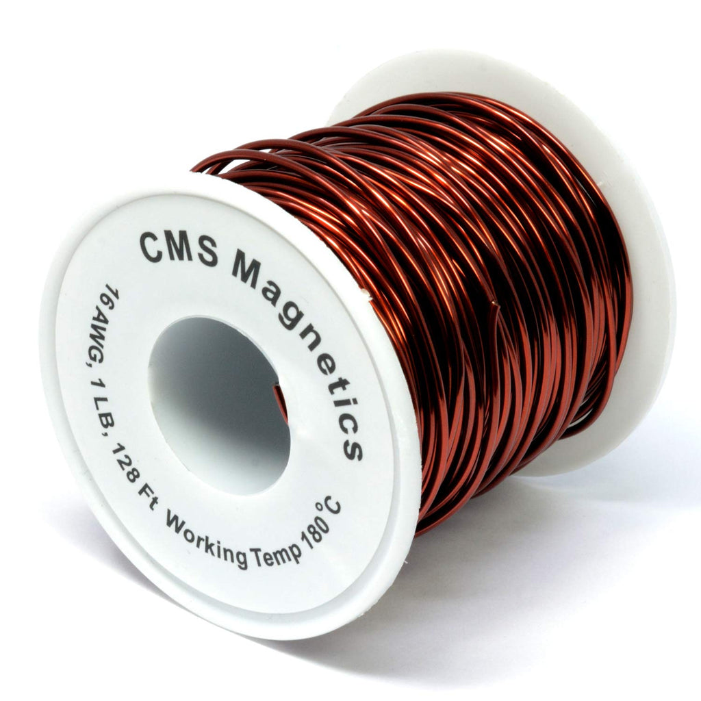 [Australia - AusPower] - One Pound of 16 Gauge Magnet Wire for Science Projects | Copper Wire Enameled Temperature Rated 356 F School and Lab Experiment 16 AWG 