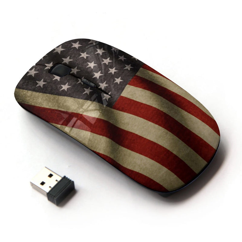 [Australia - AusPower] - Graphic4You Waving Flag American USA United States Ergonomic Wireless Mouse with Nano Receiver 