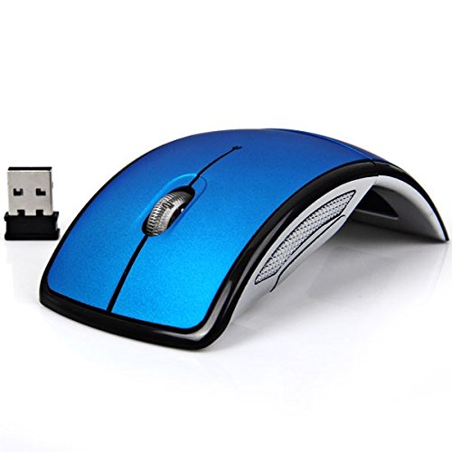 [Australia - AusPower] - Foldable Wireless Mouse 2.4GHz for The PC Computer Mouse Foldable Folding Mice USB 2.0 Receiver for PC Laptop Blue 