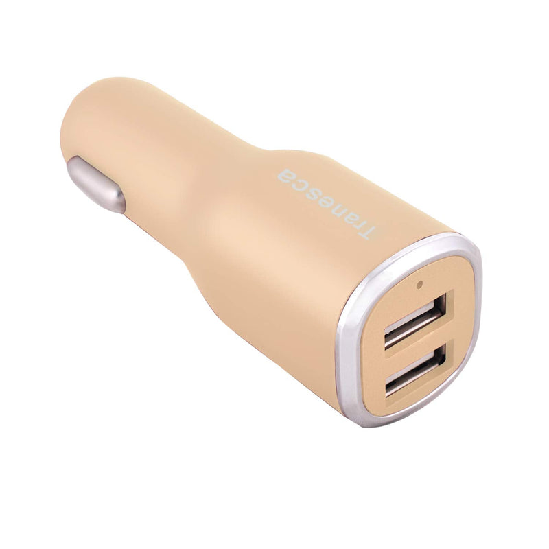 [Australia - AusPower] - Tranesca Compatible 4.8A/24W Dual USB Port Car Charger for iPhone X 8 7 6S 6 Plus, 5 SE 5S 5 5C, Samsung Galaxy S9 S8 S7 S6 Edge, Note 8 4, LG G6 G5 V10 V20, HTC,Nexus, iPad Pro and More-Gold gold 