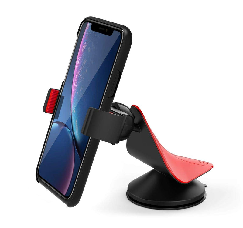 [Australia - AusPower] - Car Mount, Arteck Universal Mobile Phone Car Mount Holder 360° Rotation for Auto Windshield and Dash, for Cell Phones Apple iPhone 13, 13 Pro, 13 Mini, 12, 11, Xs, SE, Android Cellphone, GPS Red 