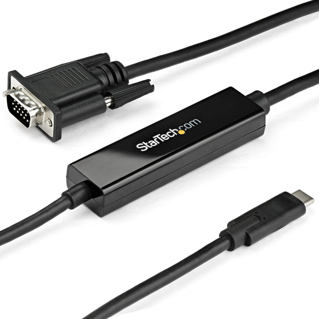 [Australia - AusPower] - StarTech.com 3ft/1m USB C to VGA Cable - 1920x1200/1080p USB Type C to VGA Video Active Adapter Cable - Thunderbolt 3 Compatible - Laptop to VGA Monitor/Projector - DP Alt Mode HBR2 (CDP2VGAMM1MB) 3.3 feet 