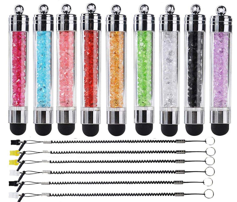 [Australia - AusPower] - 9 Pack XRONG Colors Crystal Capacitive Mini Stylus Universal Touch Screen Pen for Kindle Fire HD 8.9-Inch, Kindle Fire HD 7-Inch, Kindle Fire, Kindle Fire HD8, Kindle Fire HD10, Apple iPad 2, IP 9 colors 