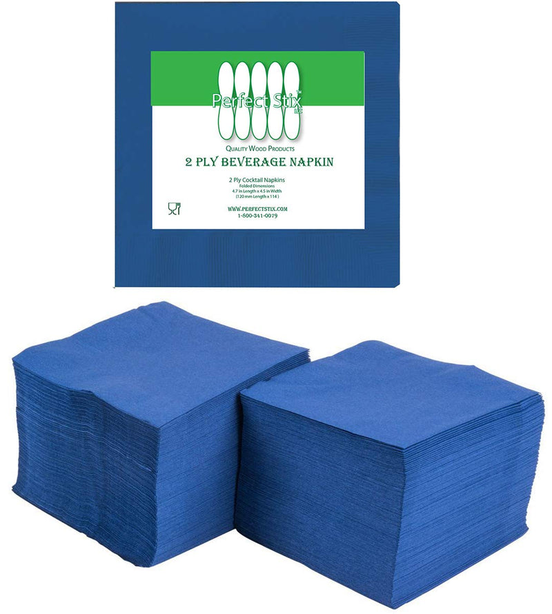 [Australia - AusPower] - Perfectware 2 Ply Navy Blue-200 Navy Blue Beverage Napkin Package of 200ct- 2-Ply, 2.5" Height, 5" Width, 10" Length (Pack of 200) 