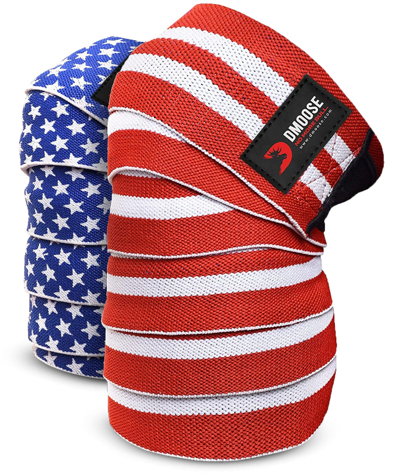 [Australia - AusPower] - DMoose Knee Wraps for Weightlifting (Professional Grade) I 78" Length Heavy Duty Knee Straps Pair I Avoid Knee Injury I Provides Joint Stability I Cross Training & WODs I Compression & Elastic Support 