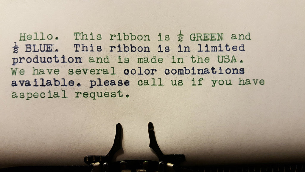 [Australia - AusPower] - Universal Typewriter Ribbons - Custom Color Twin Spool Typewriter Ribbons (Green and Blue) Green and Blue 