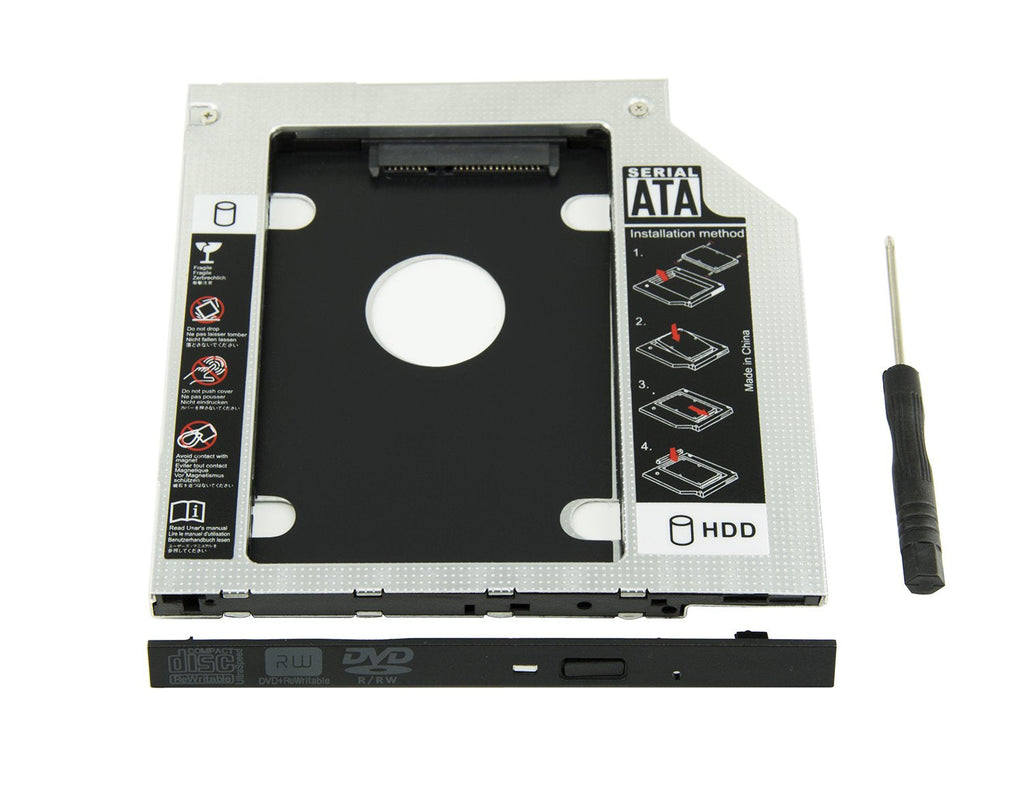 [Australia - AusPower] - Highfine Universal 9.5mm SATA to SATA 2nd SSD HDD Hard Drive Caddy Adapter Tray Enclosures for DELL HP Lenovo ThinkPad ACER Gateway ASUS Sony Samsung MSI Laptop 