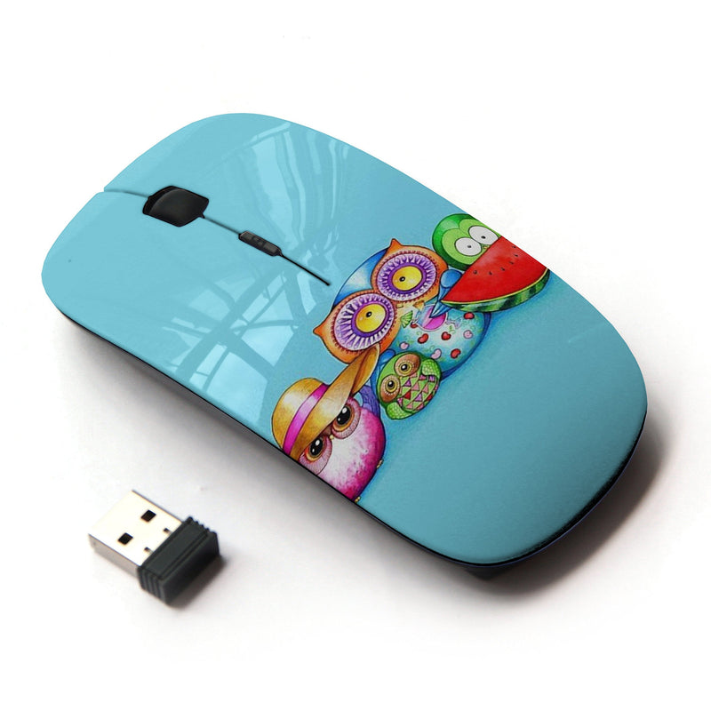 [Australia - AusPower] - KOOLmouse [ Optical 2.4G Wireless Mouse ] [ Cute Colorful Owl Pattern ] 