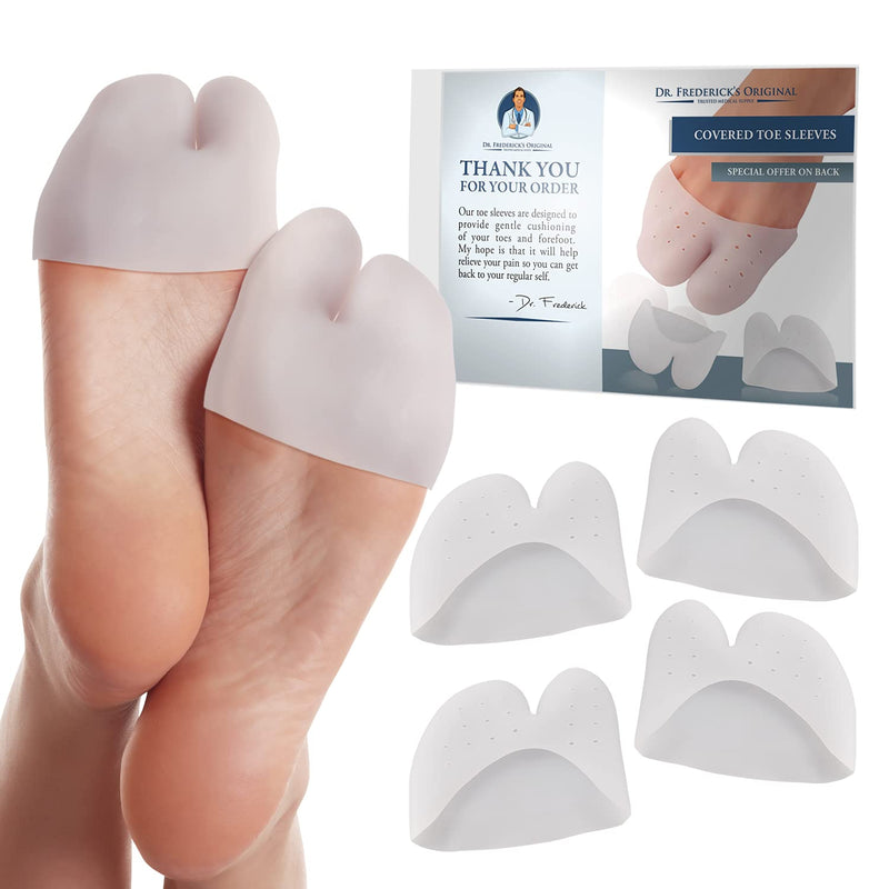 [Australia - AusPower] - Dr. Frederick's Original Toe Protectors with Metatarsal Pads - 4 Pieces - Soft Toe Covers - Cushioning Gel Toe Caps - Comfort for Men & Women 