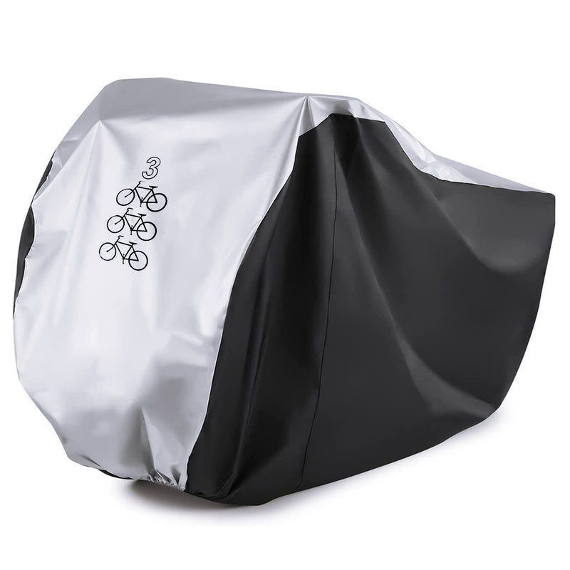 [Australia - AusPower] - Maveek Bicycle Cover for 3 Bikes Waterproof Outdoor Storage Winter Cold Weather, Rain Snow Wind Proof Tarp Tent Shed Dust Dirt Resistant All Weather Cycle Protection UV Summer Indoor Garage 