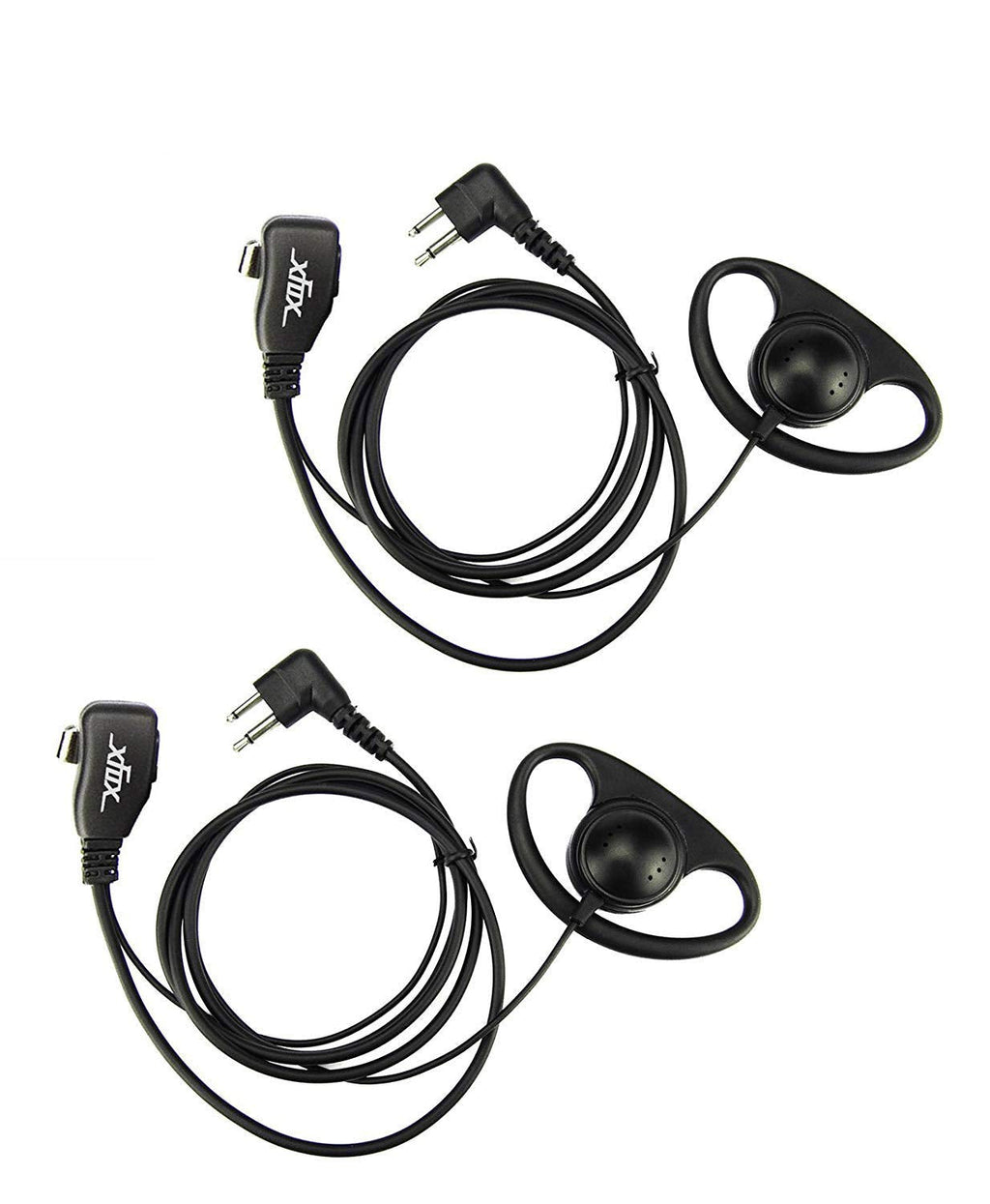 [Australia - AusPower] - XFox 2Pin Advanced D Shape Clip-Ear PTT Headset Earpiece Mic for Motorola 2 Way Radios GP88S GP300 GP68 GP2000 GP88 GP3188 CP040 CP1200 A8 A6 A10 A12 Walkie Talkies(2Pack) 