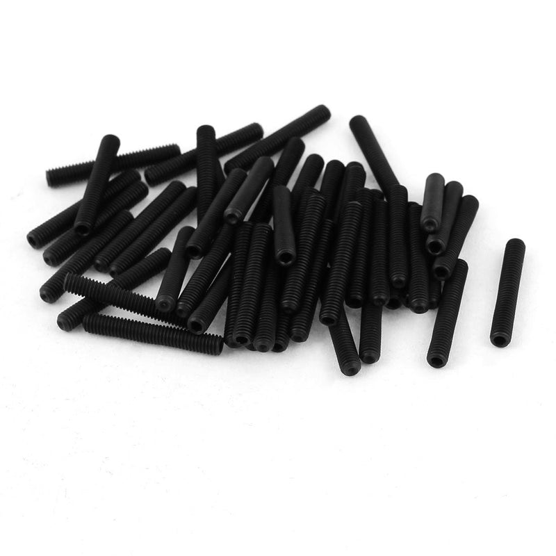 [Australia - AusPower] - uxcell 50Pcs Black M3 x 20mm Alloy Steel Hex Socket Set Grub Screws Headless Cup Point 