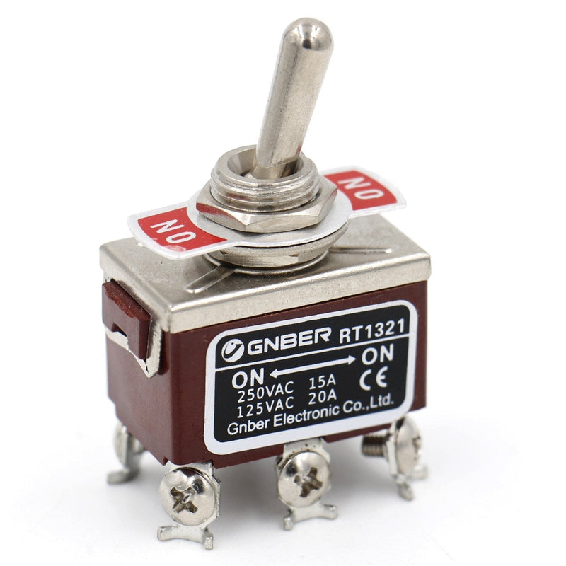 [Australia - AusPower] - Baomain Toggle Switch DPDT ON/ON 2 Position 250VAC 15A 125VAC 20A 1/2" mounting Hole Screw Terminal 