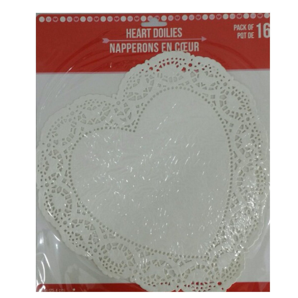 [Australia - AusPower] - Heart Lace-Trimmed Paper Doilies 10 inches Pack of 16 (White) 