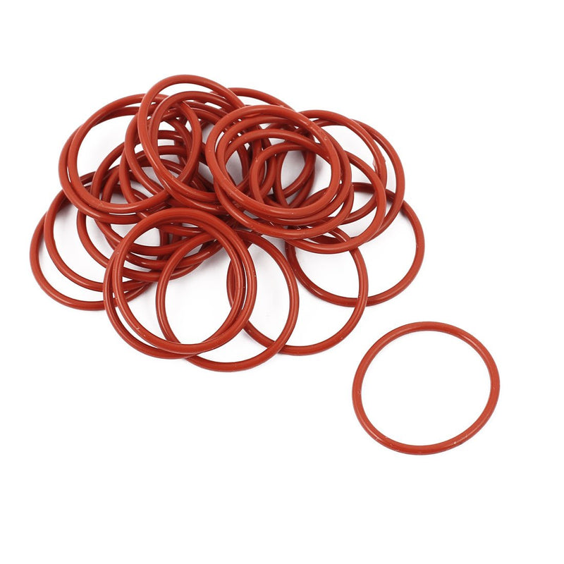 [Australia - AusPower] - uxcell 30Pcs Red 22mm x 1.5mm Silicone Rubber Gasket O Ring Sealing Ring Heat Resistant 