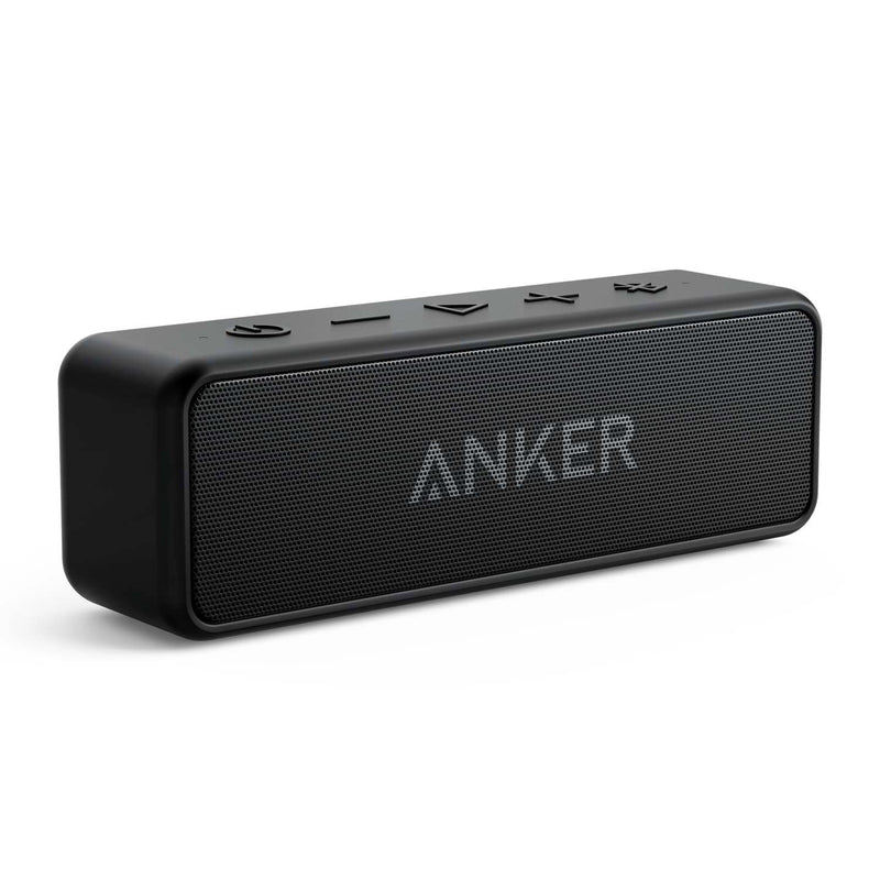 [Australia - AusPower] - Anker Soundcore 2 Portable Bluetooth Speaker with 12W Stereo Sound, Bluetooth 5, Bassup, IPX7 Waterproof, 24-Hour Playtime, Wireless Stereo Pairing, Speaker for Home, Outdoors, Travel Black 