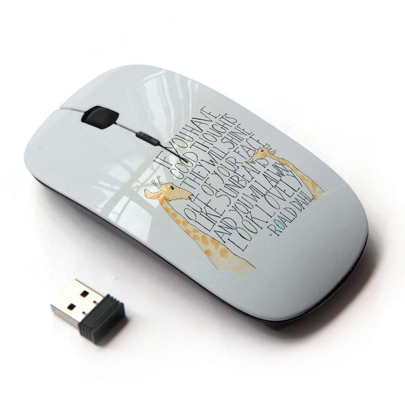 [Australia - AusPower] - KawaiiMouse [ Optical 2.4G Wireless Mouse ] Giraffe Inspirational Kids Quote Text 