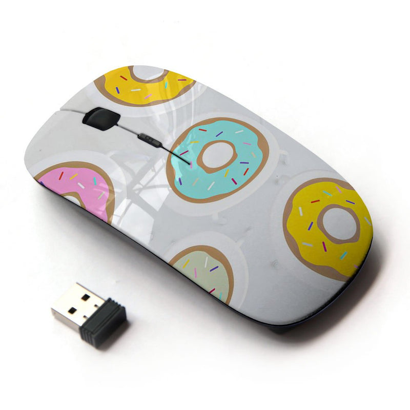 [Australia - AusPower] - KawaiiMouse [ Optical 2.4G Wireless Mouse ] Doughnut Yellow Teal Pink Pastry Sweet 
