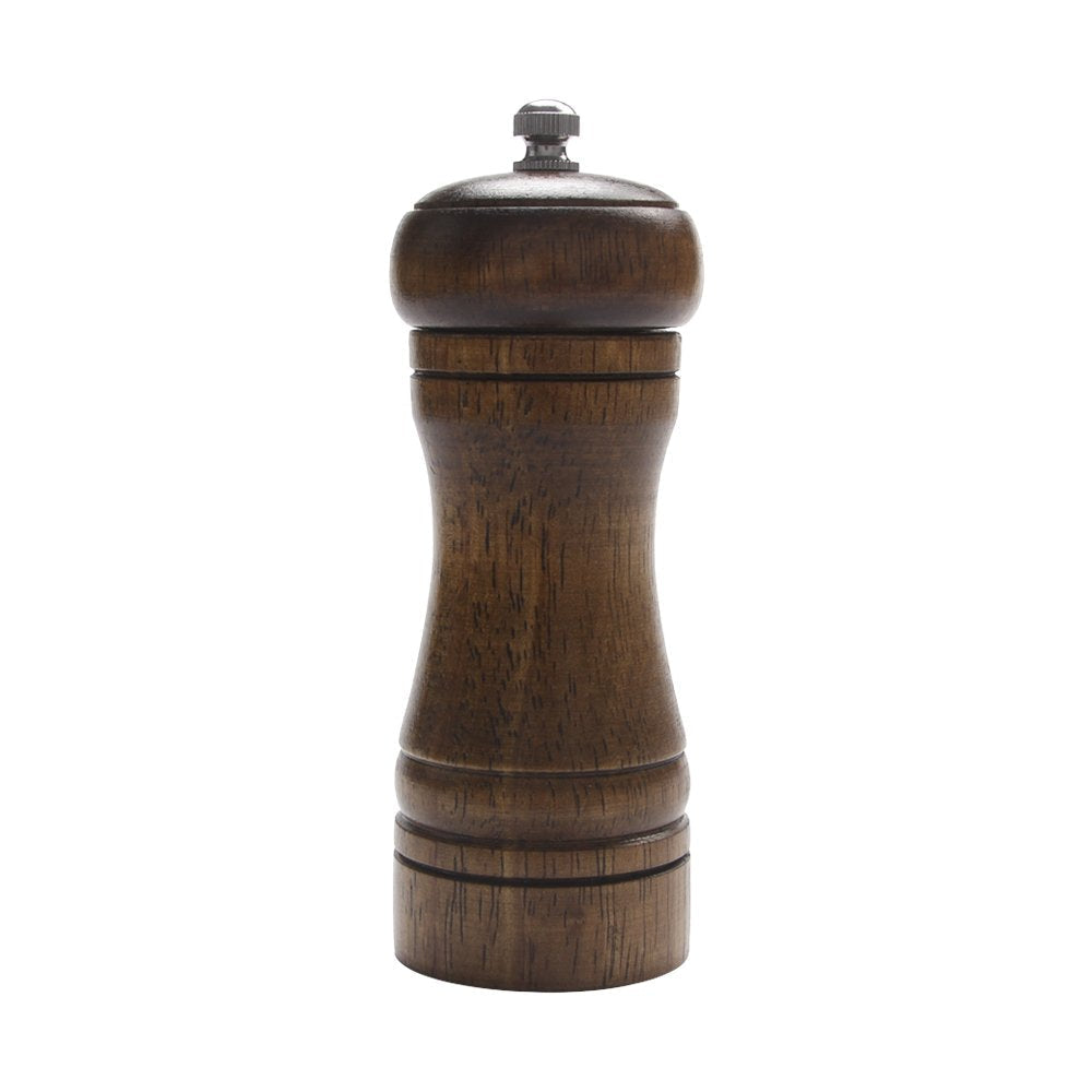 [Australia - AusPower] - Salt and Pepper Mill Solid Oaken Wood Pepper Grinder Pepper Shaker with Strong Adjustable Ceramic Grinder (1 Piece) (Small) Small 