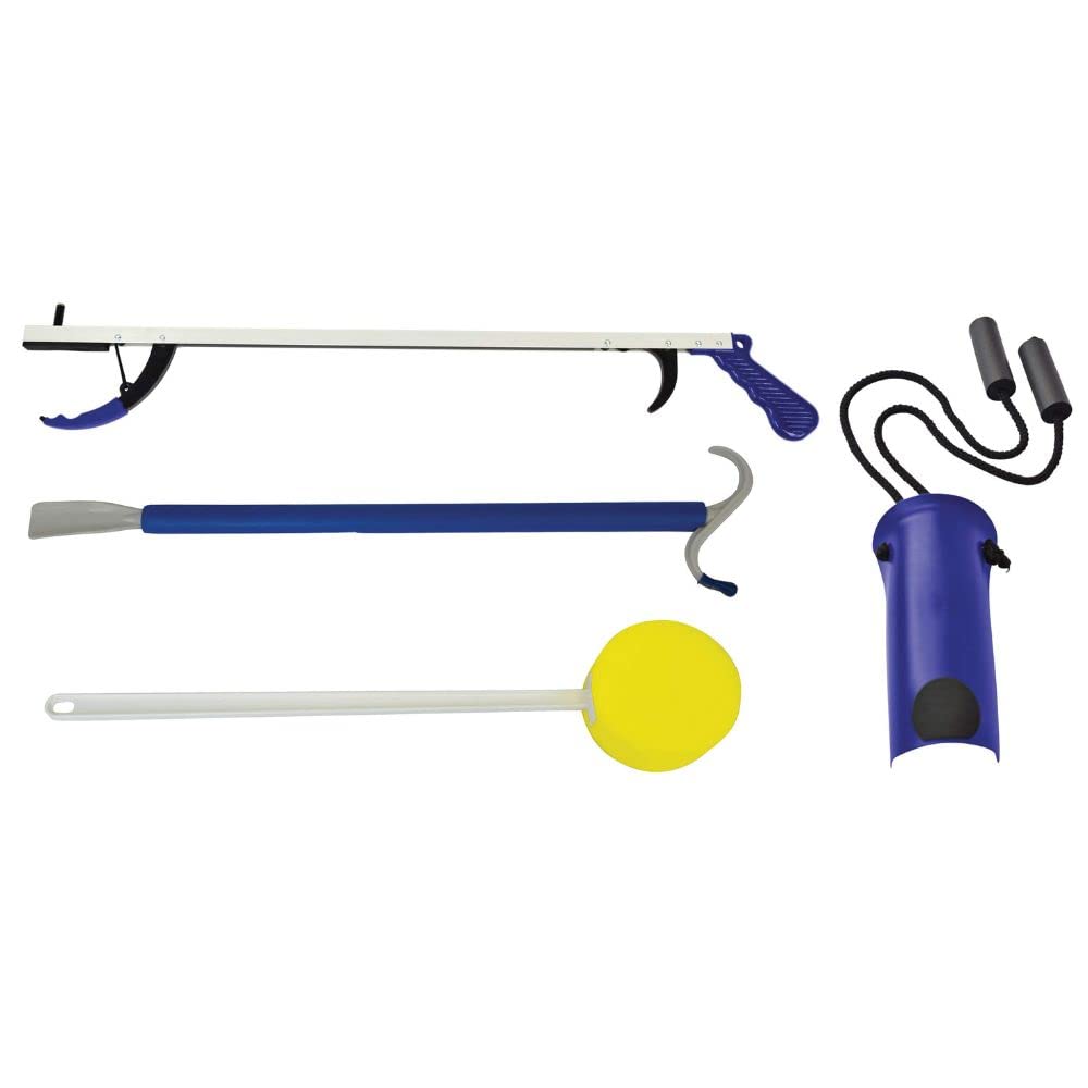 [Australia - AusPower] - Blue Jay An Elite Healthcare Brand Bending Hip Kit 4 Piece Combo Pack include 26 inch Reacher | Sock Aid with Foam Handles and Dressing Stick | Plastic Shoehorn for Surgery Recovery - 24 Inches 4 Piece Set 