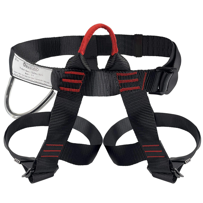 [Australia - AusPower] - NewDoar Adjustable Thickness Climbing Harness, Wider Half Body Harness for Rock Rappelling Fire Rescuing Tree Climbing Gear Black 