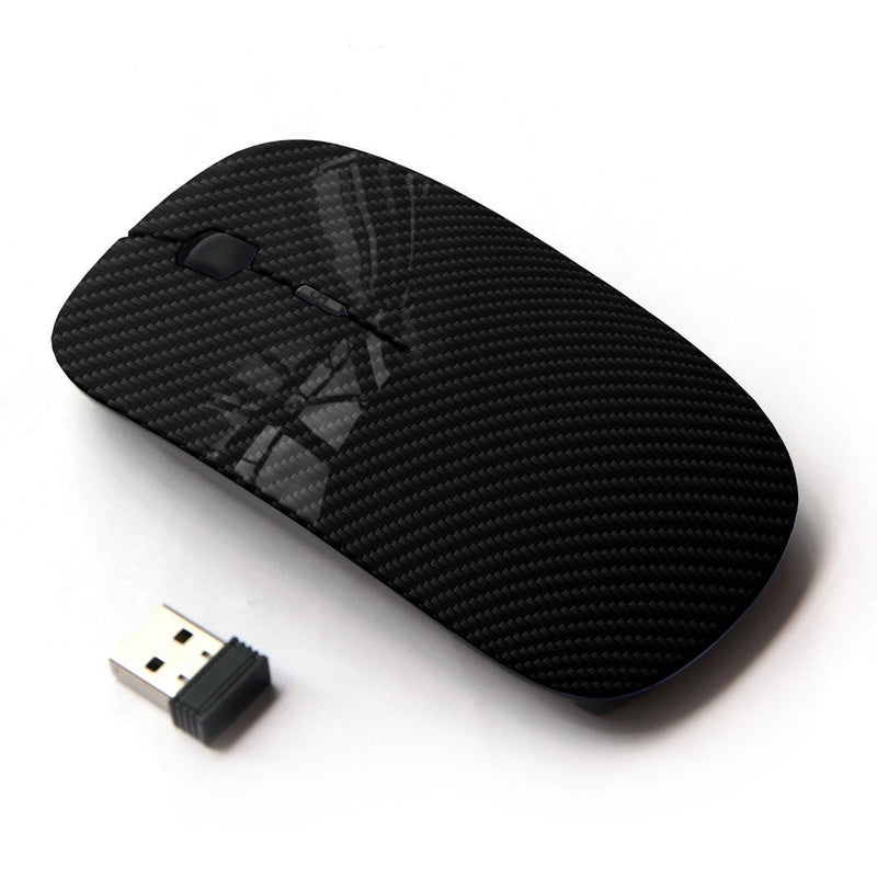 [Australia - AusPower] - KOOLmouse [ Optical 2.4G Wireless Mouse ] [ Carbon Fiber Pattern Grey Black Minimalist ] 