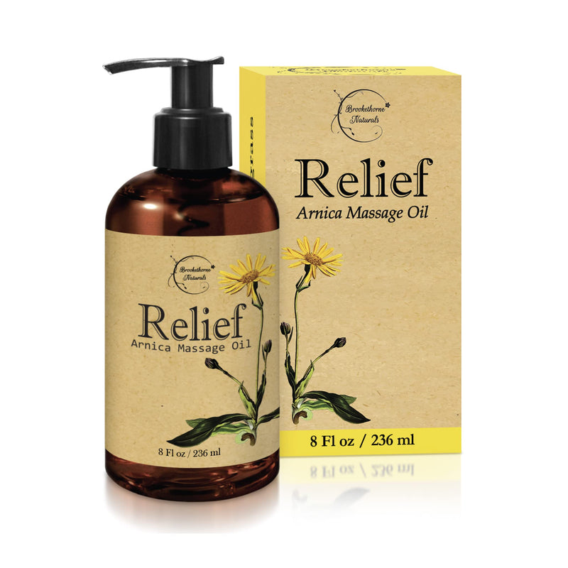 [Australia - AusPower] - Relief Arnica Massage Oil – Great for Sports & Athletic Therapeutic Massage – All Natural - Arnica Montana for Sore Muscle Relief. Contains Sweet Almond, Jojoba, Grapeseed & Essential Oils 8oz 8.5 Fl Oz (Pack of 1) 