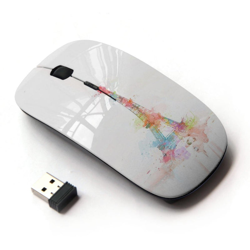[Australia - AusPower] - KawaiiMouse [ Optical 2.4G Wireless Mouse ] Tower Paris Watercolor Minimalist 