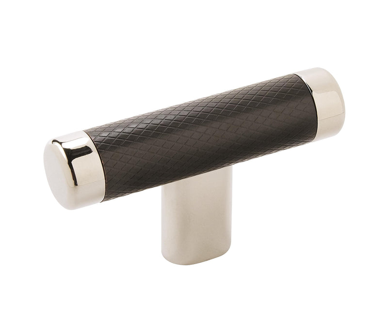 [Australia - AusPower] - Amerock | Cabinet Knob | Polished Nickel/Black Bronze | 2-5/8 inch (67 mm) Length | Esquire | 1 Pack | Drawer Knob | Cabinet Hardware 