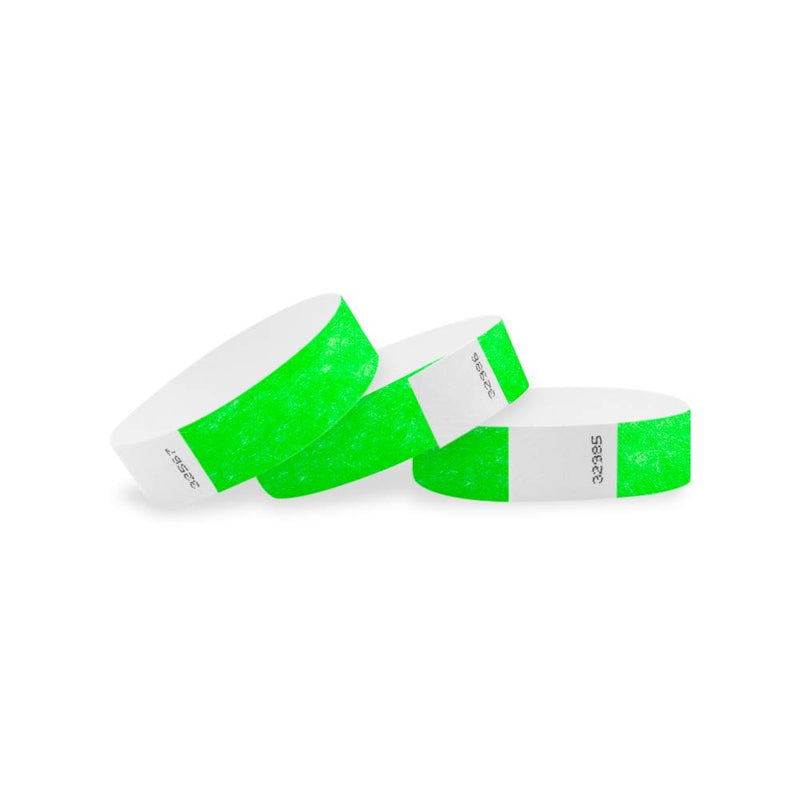 [Australia - AusPower] - WristCo 3/4" Tyvek Wristbands | Lightweight |Durable | Waterproof | Great for Events and Screening | Neon Green | 1,000 Paper Wristbands 1,000 Count 