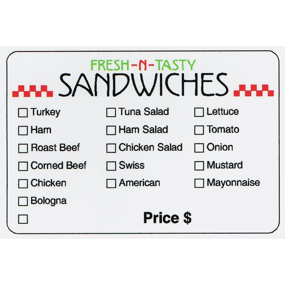 [Australia - AusPower] - HUBERT® Fresh-N-Tasty Sandwich Check-Off Food Packaging Labels - 3"L x 2"H 