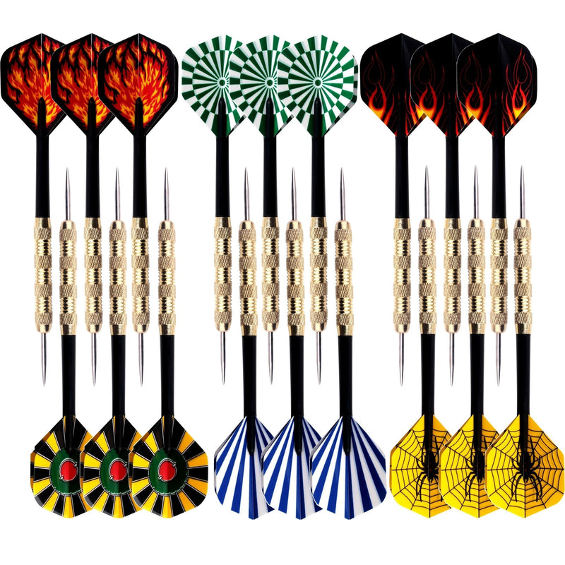 [Australia - AusPower] - MAXMAU Steel Tip Darts Set,Professional Darts Metal Tip,Metal Darts for Dartboard,18 pcs 