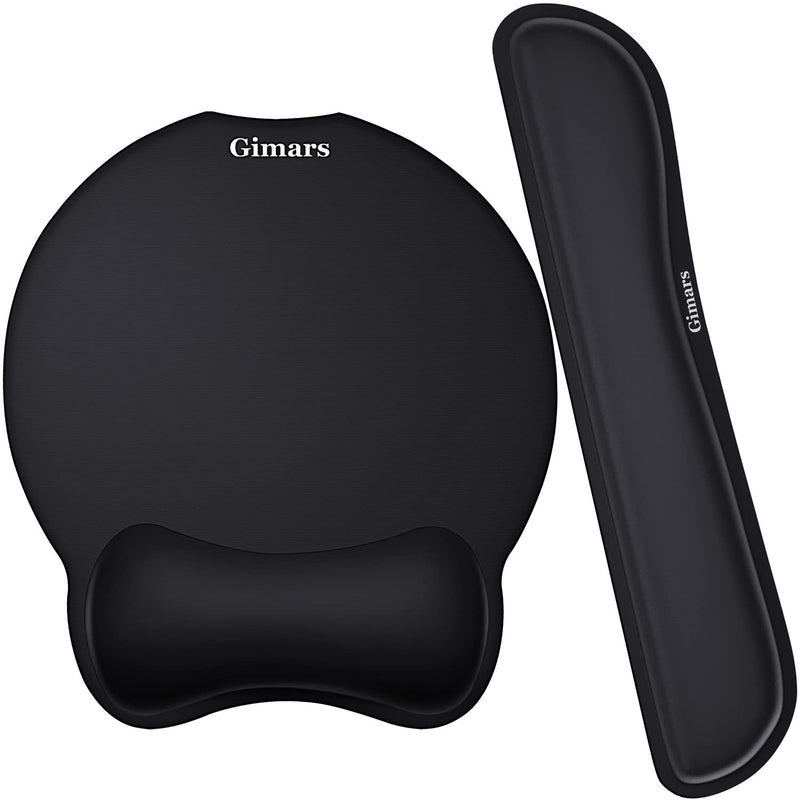 [Australia - AusPower] - Gimars Upgrade Enlarge Superfine Fibre Soft Smooth Gel Ergonomic Mouse Pad Wrist Support and Keyboard Wrist Rest for Computer, Laptop, Mac, Gaming and Office, Durable, Comfortable and Pain Relief Black 