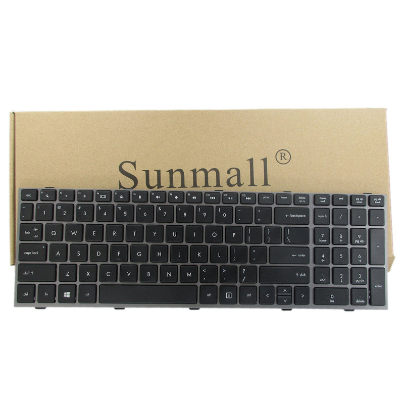 [Australia - AusPower] - SUNMALL New Laptop Keyboard with Frame for HP ProBook 4540s 4540 4545s Series Compatible with Part Number 702237-001 683491-001 701485-001 Black US Layout Silver frame 
