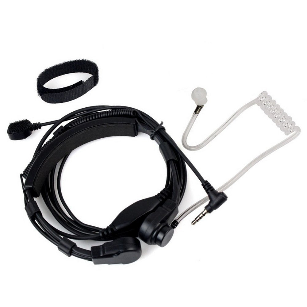 [Australia - AusPower] - KENMAX® Throat MIC Covert Acoustic Tube Earpiece Headset Finger PTT 3.5mm 1 Pin for YAESU Radios VX-354 VX-400 FT-40R FT-50R 