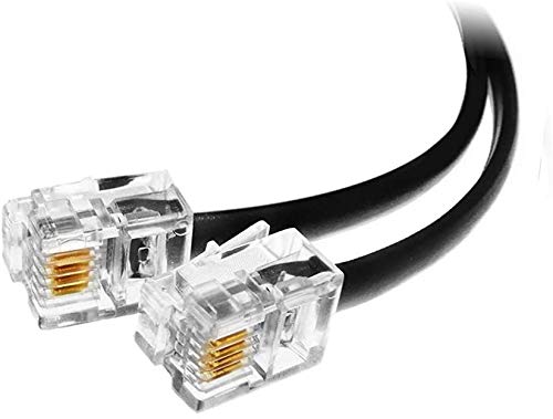 [Australia - AusPower] - (2 Pack) 6 Feet Black Telephone Cable RJ11 Male to Male 72 inch Phone Line Cord 