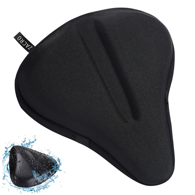[Australia - AusPower] - Zacro Large Gel Bike Seat Cover - Wide Padded Bicycle Seat Cover-Exercise Bike Seat Cushion for Women Men Comfort Compatible with Peloton, Cruiser, Stationary Bike-Water&Dust Resistant Cover Included 