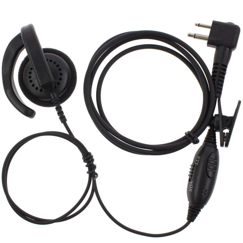 [Australia - AusPower] - KENMAX® Advanced Ear Clip Earpiece Headset VOX PTT for 2 PIN Walkie Talkie Motorola XU1100 SV11D CLS1450 GP68 MV11CV CP110 CT150 