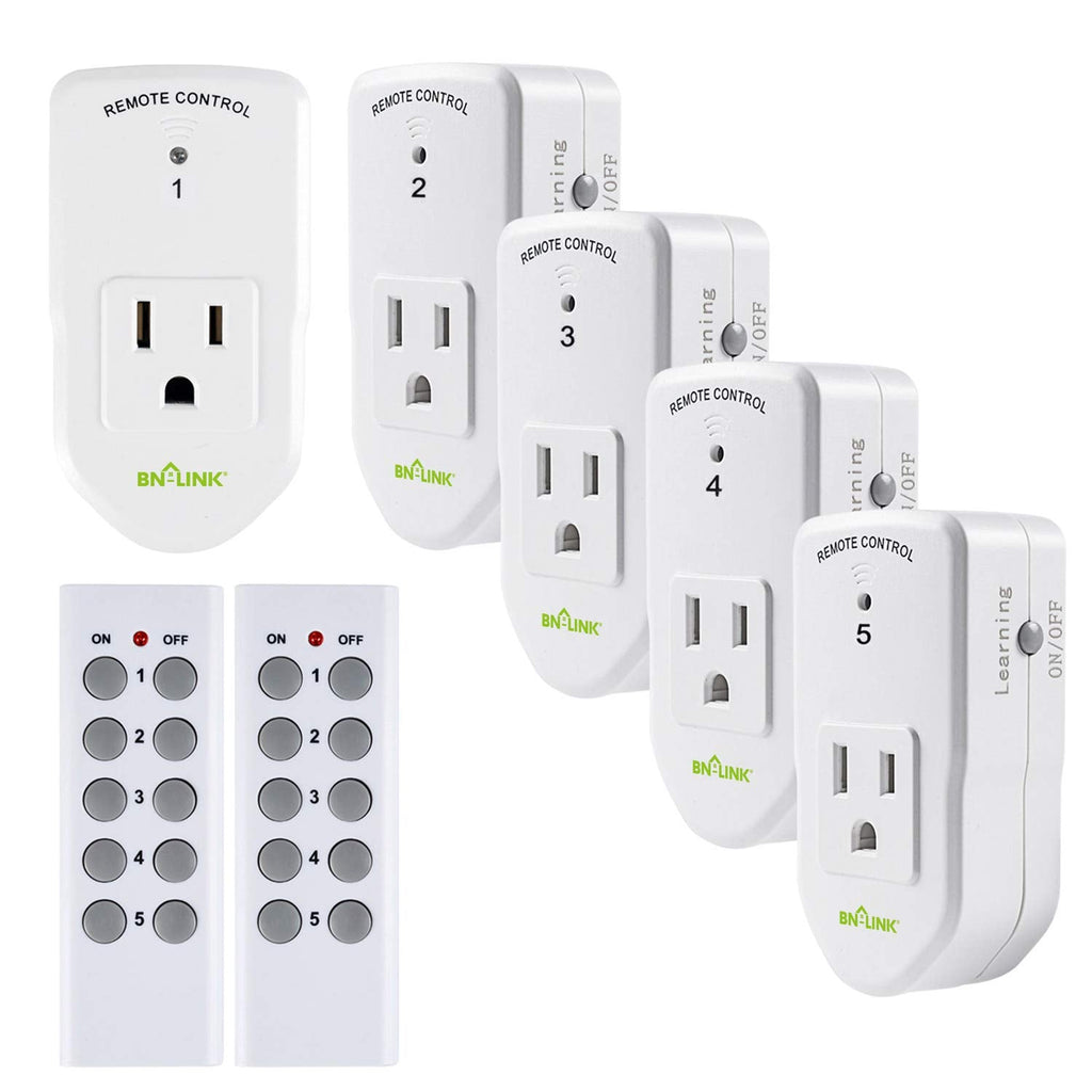 [Australia - AusPower] - BN-LINK ES1513-5-2 Wireless Remote Control Outlet with Extra Long Range (5 Pack) 