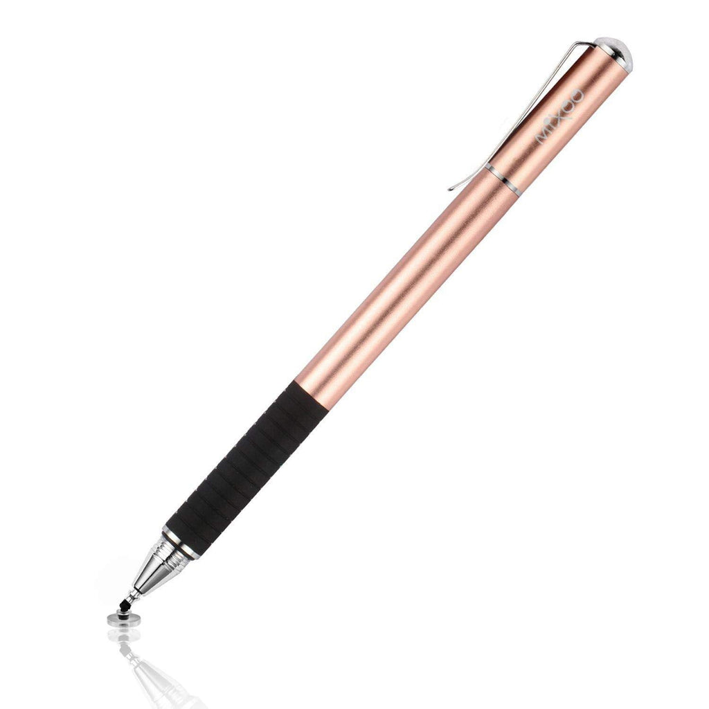 [Australia - AusPower] - Mixoo Capacitive Stylus Pen, Disc & Fiber Tip 2 in 1 Series, High Sensitivity and Precision, Universal for ipad, iPhone, Tablets and Other Touch Screens, Model: Rose Gold 